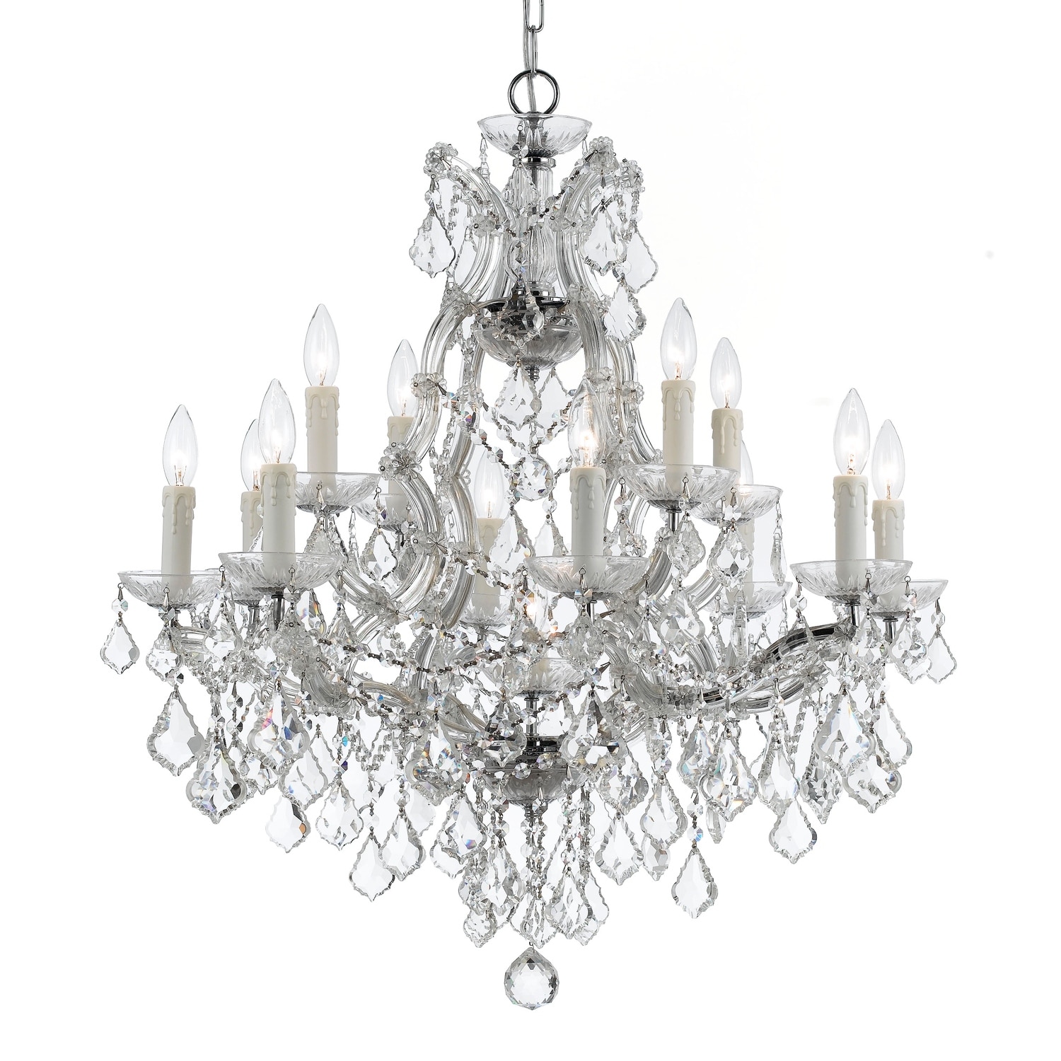 Maria Theresa 13 Light Clear Crystal Chrome Chandelier - 29'' W x 30'' H
