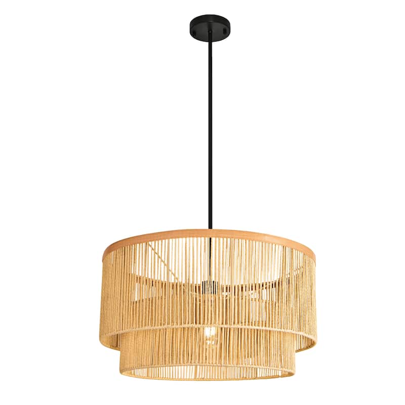 Rattan Drum Chandelier Rattan Pendant Light