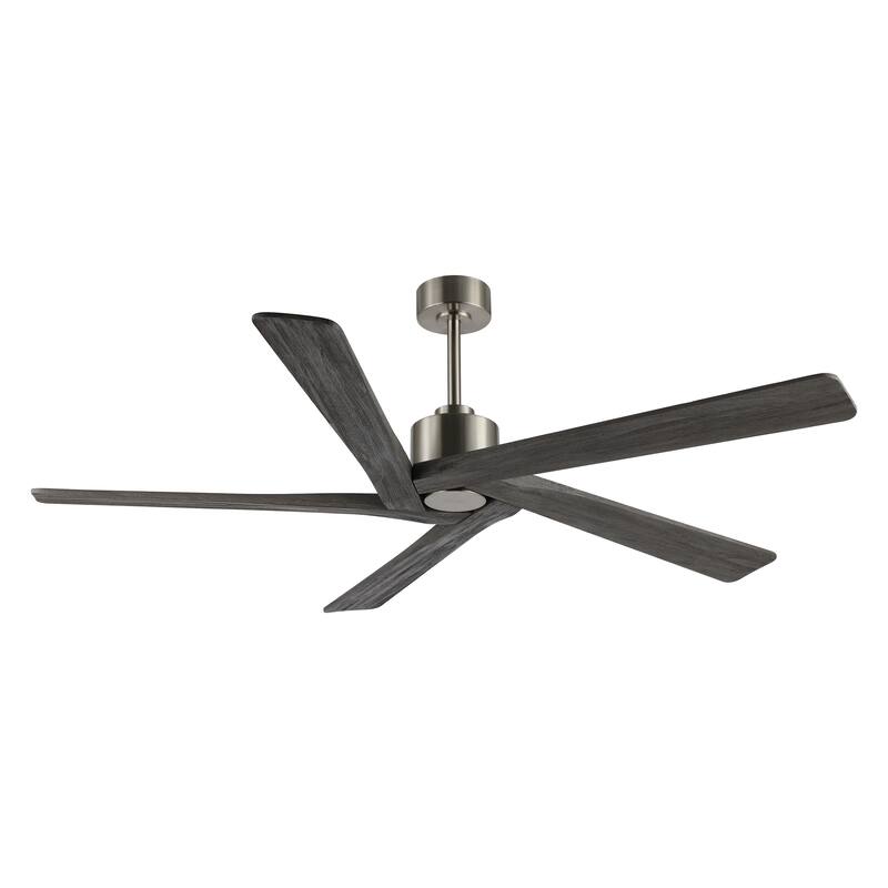 WINGBO 54 Inch DC Motor Indoor Ceiling Fan without Lights - Brushed Nickel/Gray