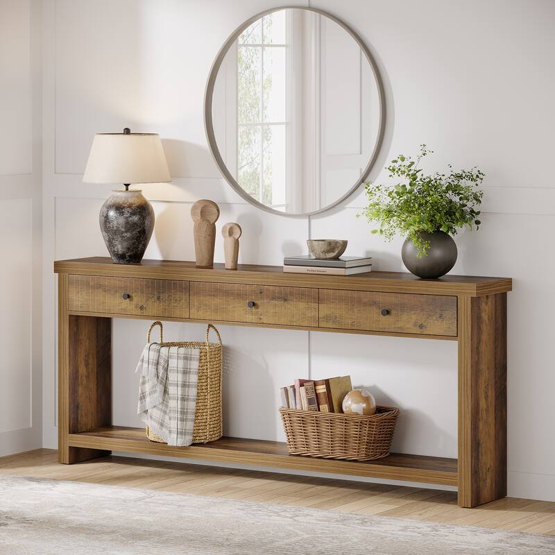 70.9" Extra Long Console Table with Drawers & Storage, Entryway Sofa Couch Foyer Accent Table for Living Room Hallway Entrance