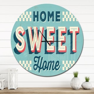 Designart 'Home Sweet Home Old Metal Style' Oversized Quote Wall CLock