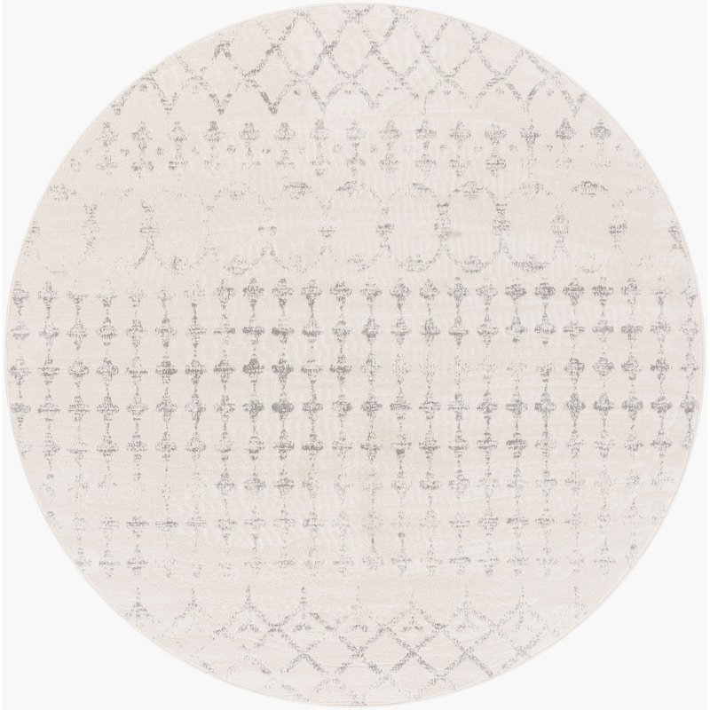 Livabliss Vintage Roma Medallion Area Rug - 6'7" x 6'7" Round - Beige