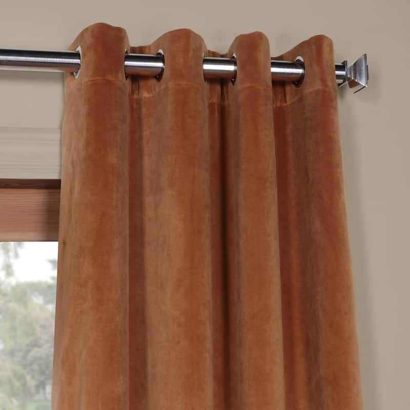 Exclusive Fabrics Signature Blackout Velvet Grommet Curtain (1 Panel)
