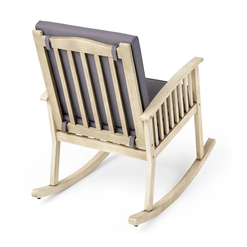 CASA ACACIA ROCKING CHAIR with Durable Wooden Frame, Perfect for Indoor and Outdoor