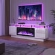 preview thumbnail 38 of 54, BOSSIN 70" Modern Electric Fireplace TV Stand, with Electronic Flame and LED Lights, High Gloss Finish Entertainment Center