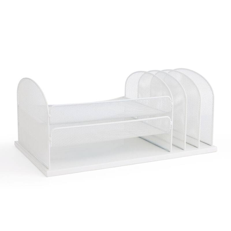 Safco Onyx 3 Horizontal/3 Upright Sections Wire Mesh Desktop Organizer - Blue