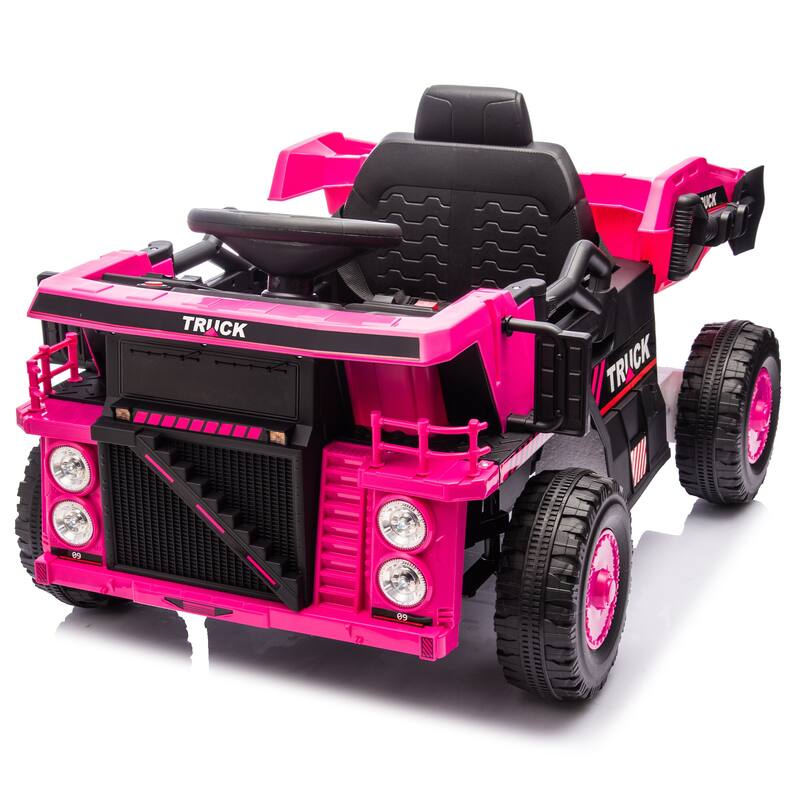 12V Kids Ride On Dump Truck W/Parents Control,2wd,Rear-Wheel Suspension,Electric Dump Bed And Extra Shovel,For Kids 3-5