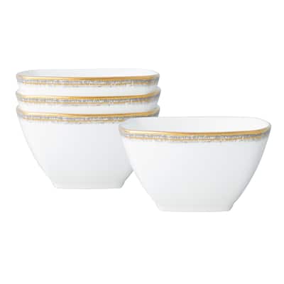 Noritake Haku Set Of 4 Square Bowls, 4-1/2", 11 Oz.