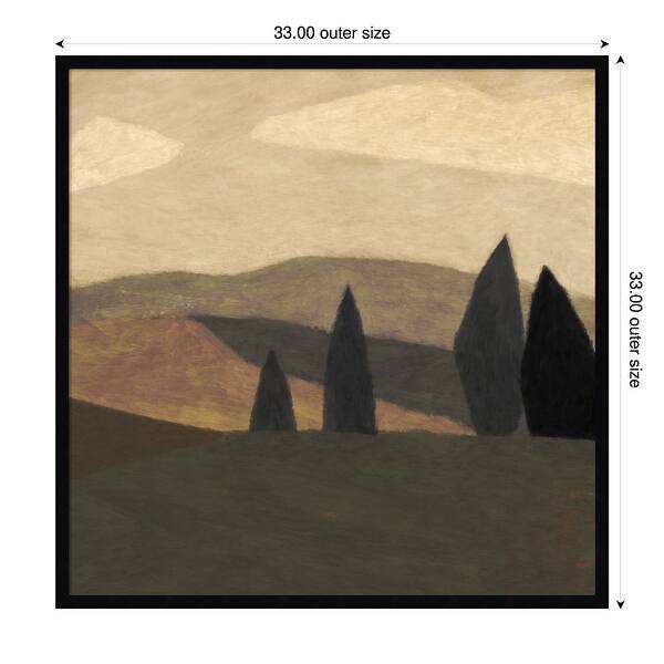 dimension image slide 5 of 18, Paysage 2 by Dan Hobday Wood Framed Wall Art Print