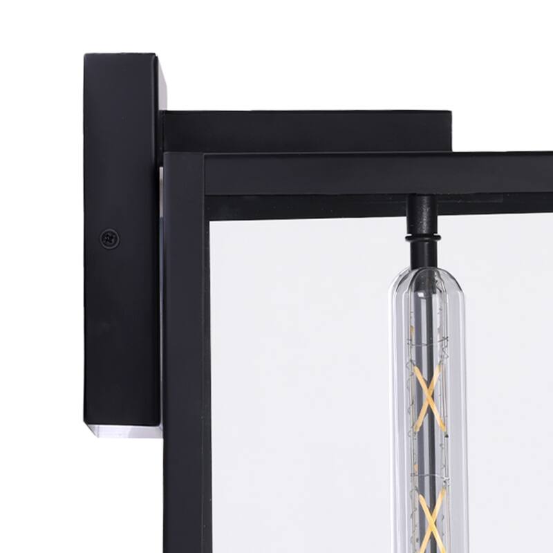 4 Pack Black Outdoor Lighting Wall Sconce with Clear Glass
