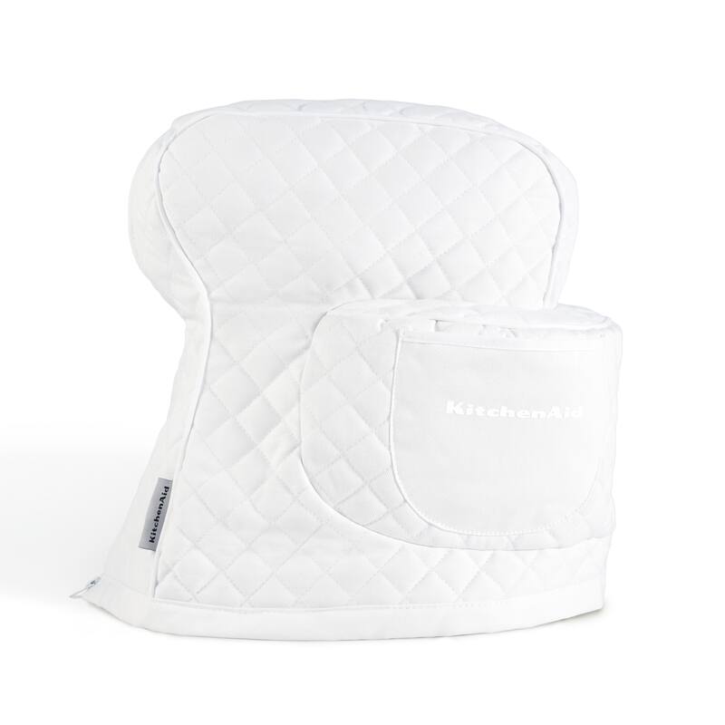 KITCHENAID Fitted Tilt-Head Solid Stand Mixer Cover with Storage Pocket, Quilted 100% Cotton