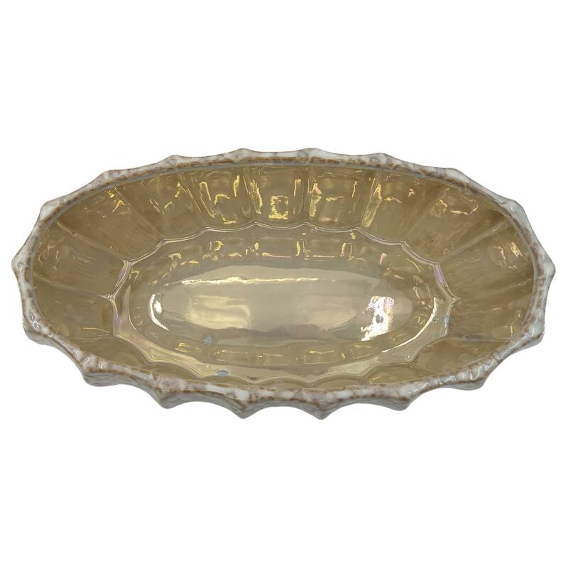Ceramic Decorative Bowl with Glossy Glazed Finish Modern Accent