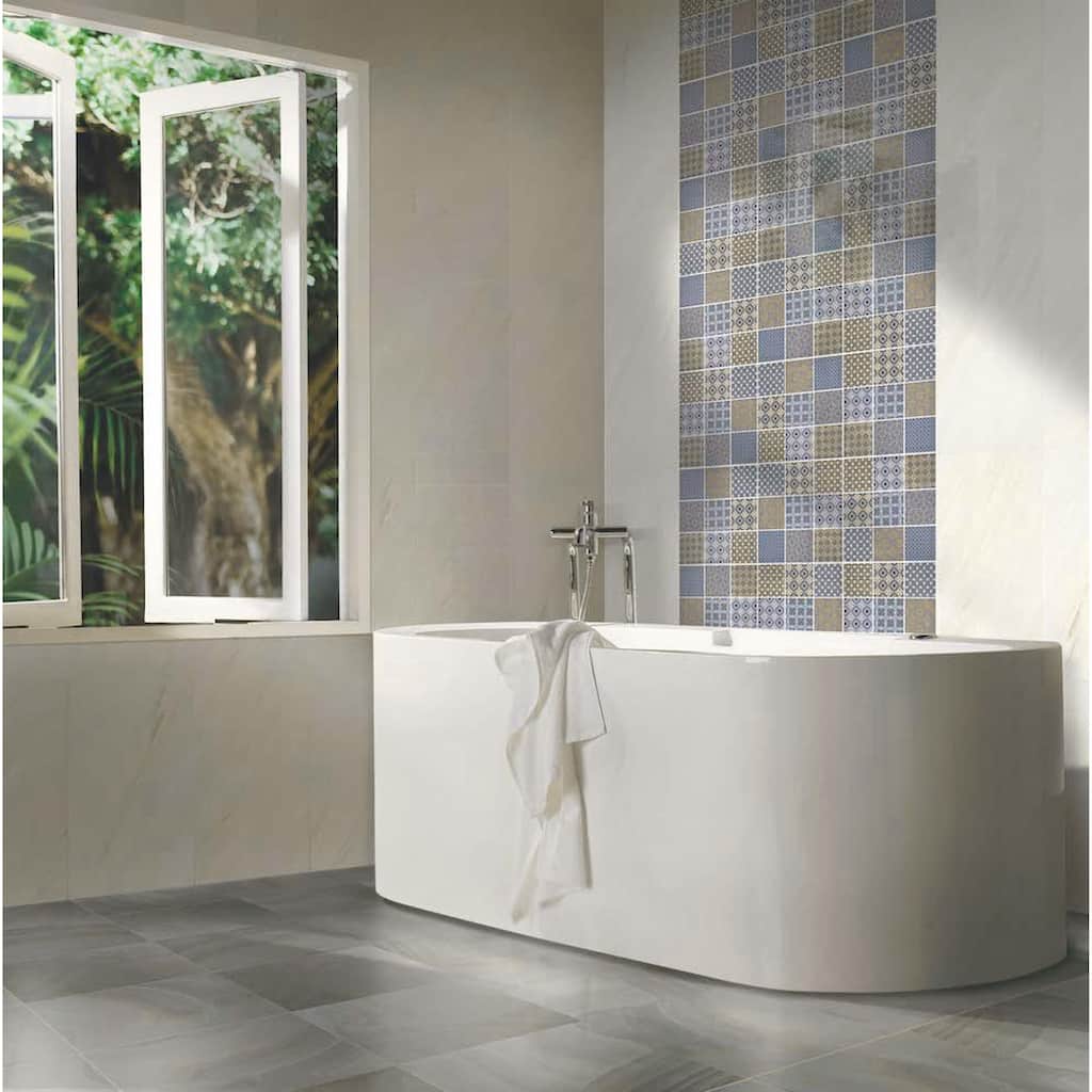 Merola Tile Classico 4" Square Mix 11-5/8" x 11-5/8" Porcelain Mosaic Floor and Wall Tile