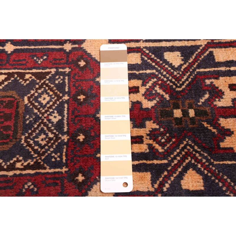 ECARPETGALLERY Hand-knotted Teimani Beige, Red Wool Rug - 3'2 x 5'11