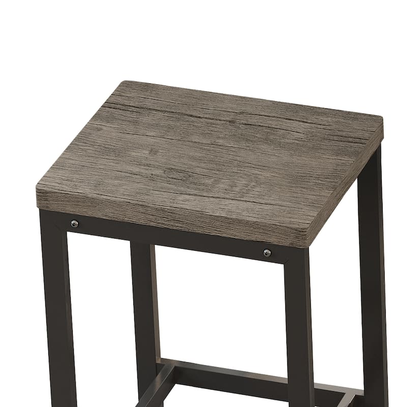 Long Dining Table Set with 3 Stools Pub Kitchen Set Side Table with Footrest
