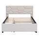 preview thumbnail 9 of 8, Full Upholstered Platform Bed with Trundle and 2 Drawers, Solid Wood Bedframe w/Brick Pattern Headboard, Save Space Design