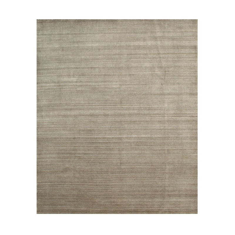 Brown Handmade Wool & Viscose Transitional Urban Rug, 9' x 12', Plush Elegant Home Accent - L