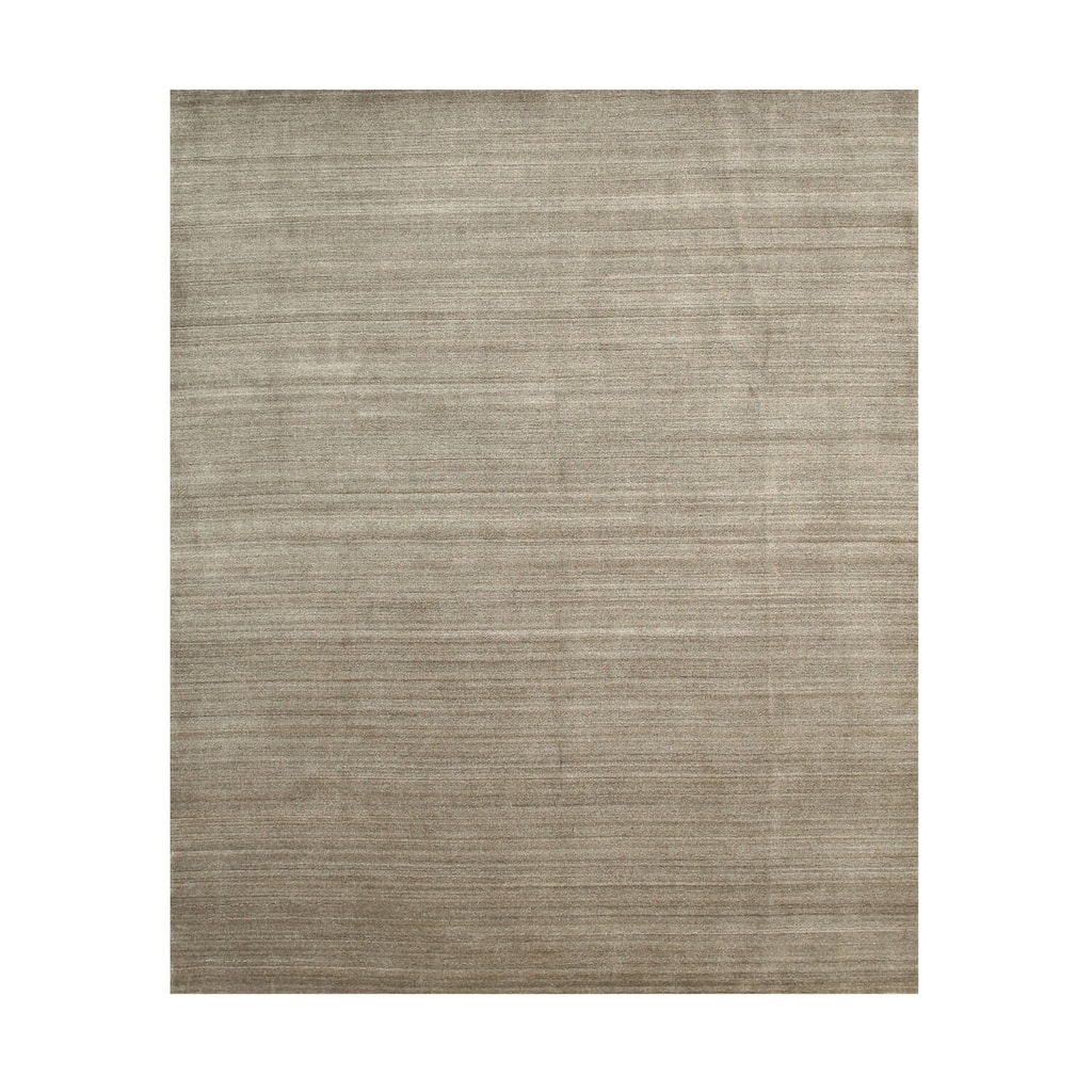 Brown Handmade Wool & Viscose Transitional Urban Rug, 9' x 12', Plush Elegant Home Accent - L