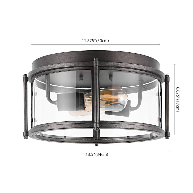 SAFAVIEH Lighting Tiller Flush Mount - 14"W x 14"D x 7"H