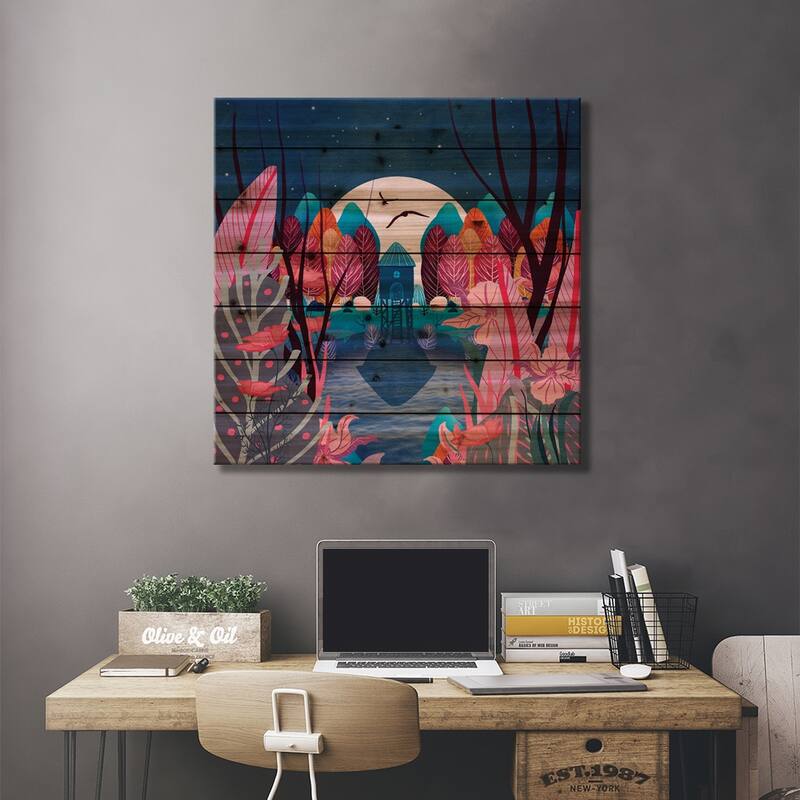 Mystery Garden Print On Wood by Viviana Gonzalez - Multi-Color
