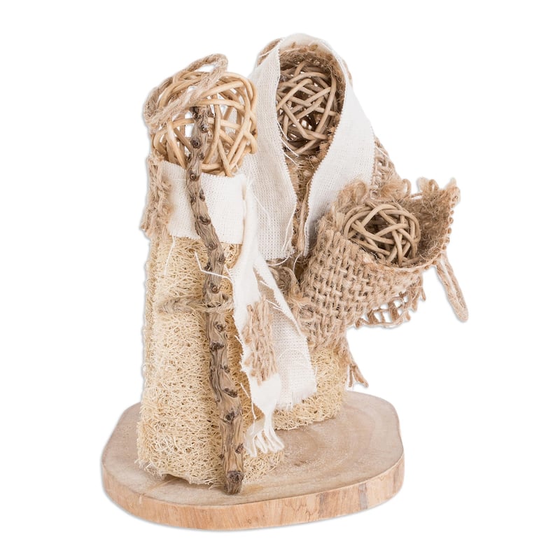 Novica Handmade Bethlehem Love Natural Fiber Nativity Sculpture