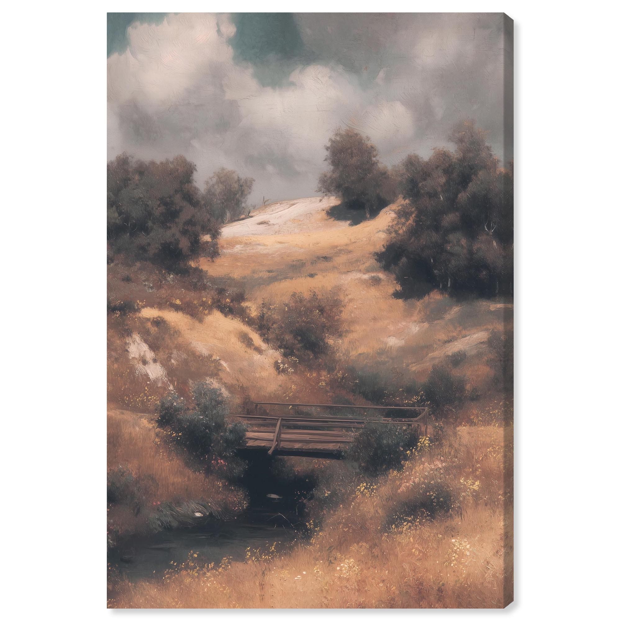 Across the Way Landscape Art Canvas Print by Art Remedy