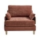preview thumbnail 26 of 33, Chenille Upholstered 3-in-1 Convertible Sleeper Foldable Sofa Bed Recliner Chair with 3 Pillows