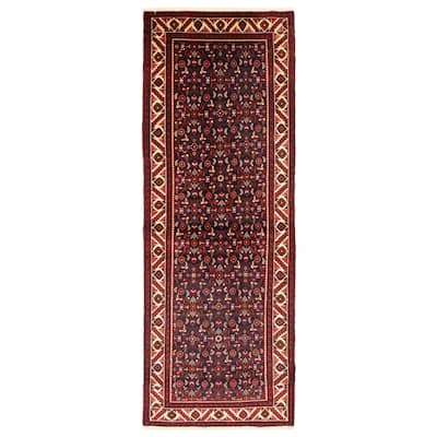 ECARPETGALLERY Hand-knotted Andelz Navy Wool Rug - 3'5 x 9'3