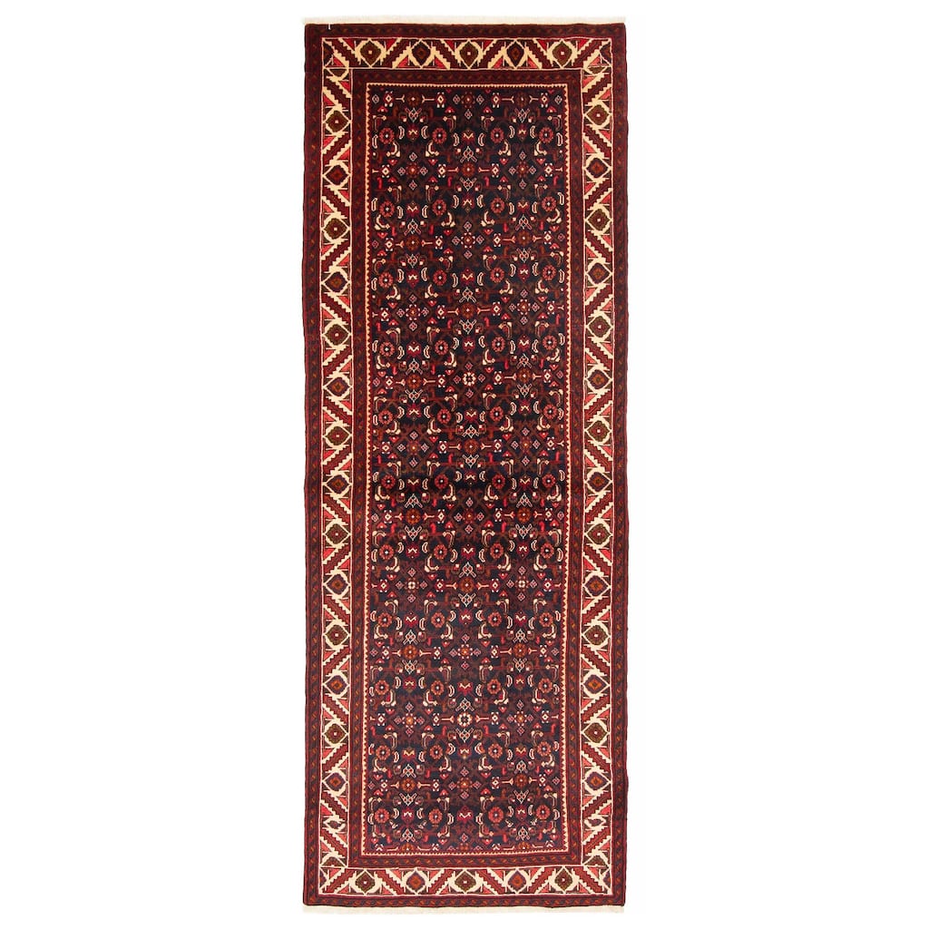 ECARPETGALLERY Hand-knotted Andelz Navy Wool Rug - 3'5 x 9'3