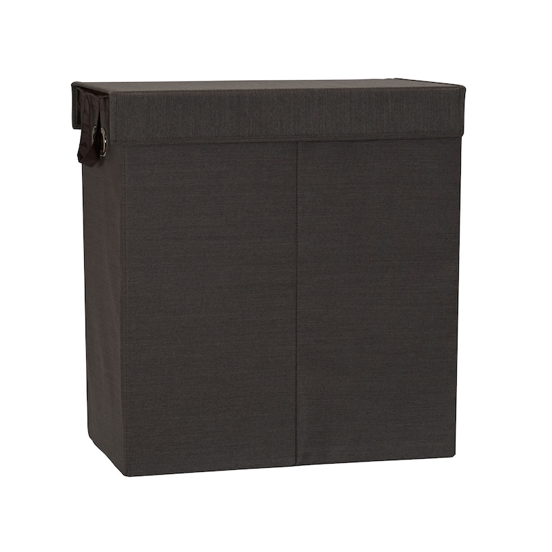 Household Essentials Collapsible Double Laundry Hamper Sorter - 14.0"L x 24.0"W x 26.0"H - Grey