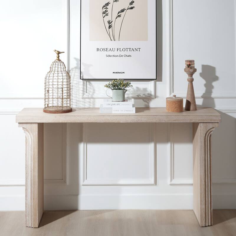 Roomfitters 58" Modern Minimalist Wooden Console Table for Entryway, Living Room, and Hallway
