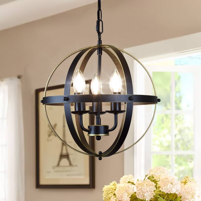Pendant Light Flush Mounted Adjustable Hanging Ceiling Chandelier Light for Kitchen Island Living Room - Gold - 5-Light
