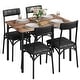 preview thumbnail 17 of 21, 5 Pcs Dining Table Chair Set , Compact Kitchen Table Set with 4 Upholstered Chairs - 43.3x27.5x30in Brown