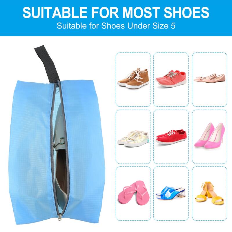 4pcs Waterproof Shoes Bags, 34.5 x 17cm Travel Shoe Organizer Bag Sky Blue Green - Sky Blue, Green