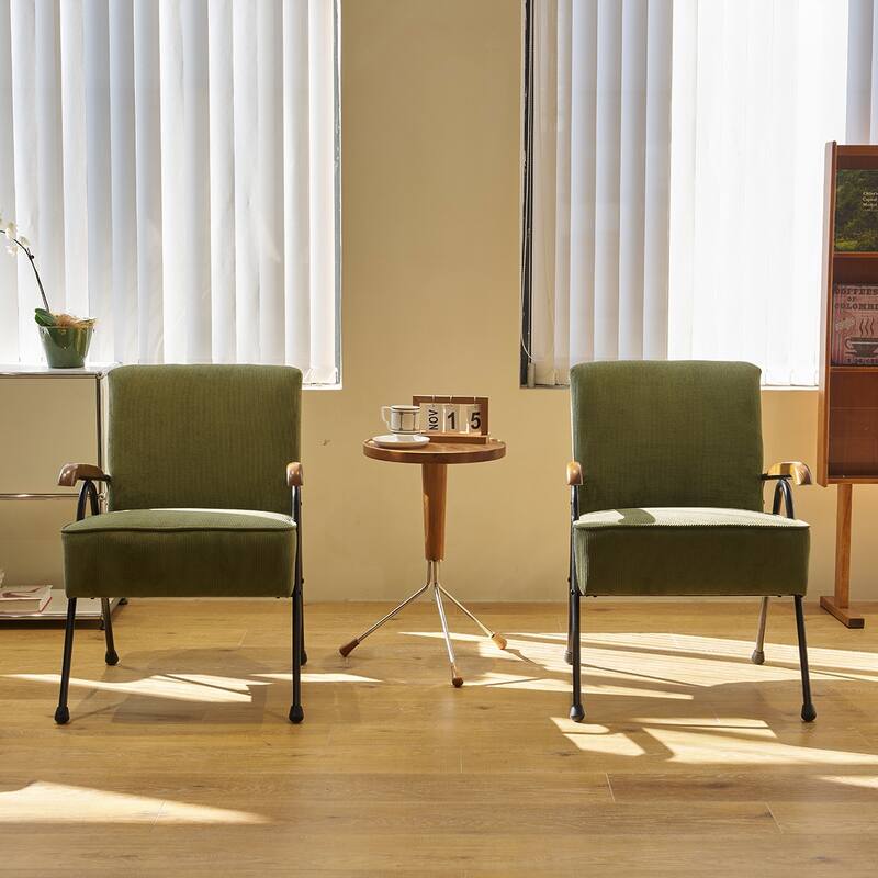 Pattern Colorful Fabric Armchair, Modern Accent Chair High Back, Living Room Chairs with Metal Legs and Soft Padded