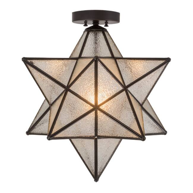 Meyda Tiffany 186688 Moravian Star 18" Wide Semi-Flush Ceiling Fixture