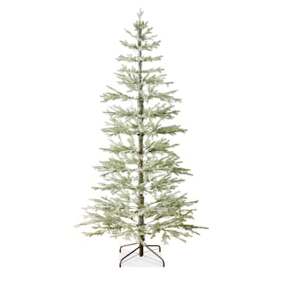 Pre-Lit Sparse Flocked Christmas Tree w/ 2-in-1 LED Lights