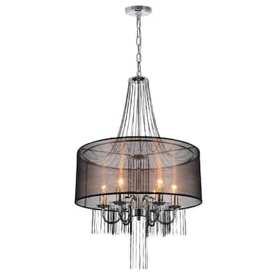 Amelia 6 Light Drum Shade Chandelier With Chrome Finish