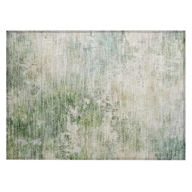 Machine Washable Indoor/ Outdoor Abstract Contemporary Chantille Rug