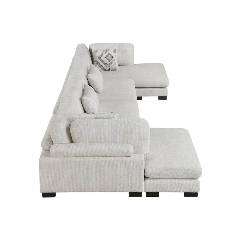 Abbeville Microfiber 4-Piece Modular Sectional with Chaise