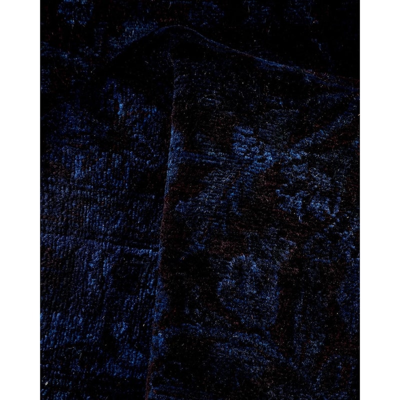 Overton Hand Knotted Wool Vintage Inspired Modern Contemporary Overdyed Purple Runner Rug - 2' 4" x 11' 10"