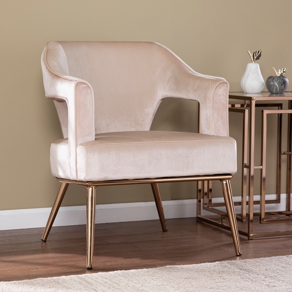 Silver Orchid Ellisten Contemporary Beige Fabric Accent Chair. Opens flyout.