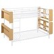 preview thumbnail 7 of 26, Twin Over Twin Metal Bunk Bed with Ladder, Full-Length Guardrail, Storage Shelves, No Box Spring Needed, Easy Assembly, White