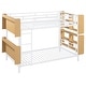 preview thumbnail 7 of 12, White Twin Over Twin Metal Bunk Bed with Storage Space, Ladder and Full-Length Guardrail