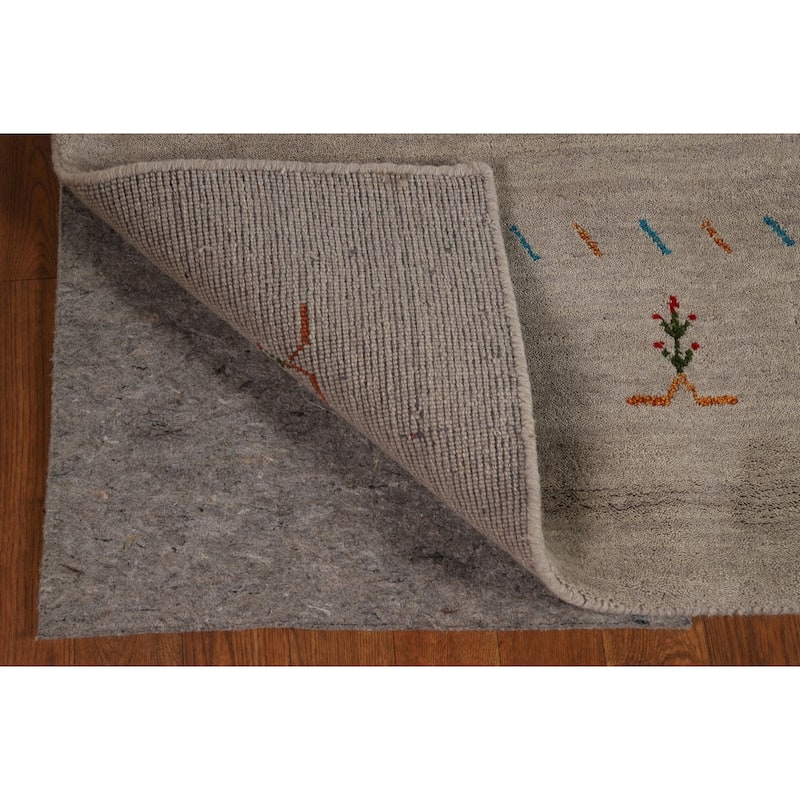 Tribal Gabbeh Oriental Rug Hand-Knotted Modern Wool Carpet - 5'7"x 7'11"