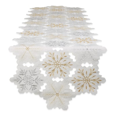 Embroidered Snowflakes Table Runner 14x108 - Table Runner, 14x108"