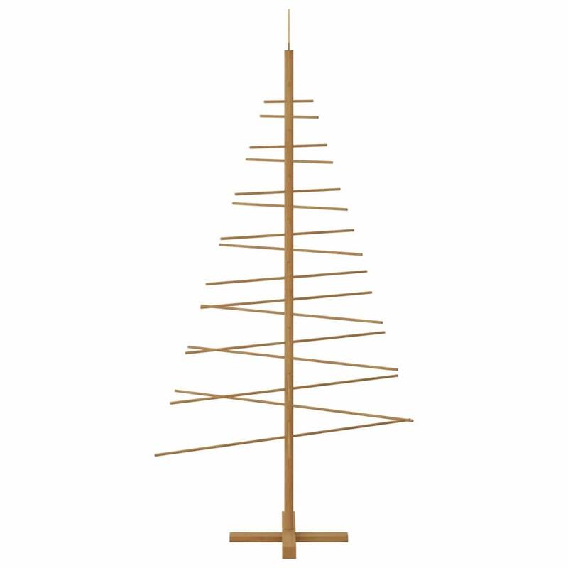 vidaXL Wooden Christmas Tree with Stand Brown bamboo