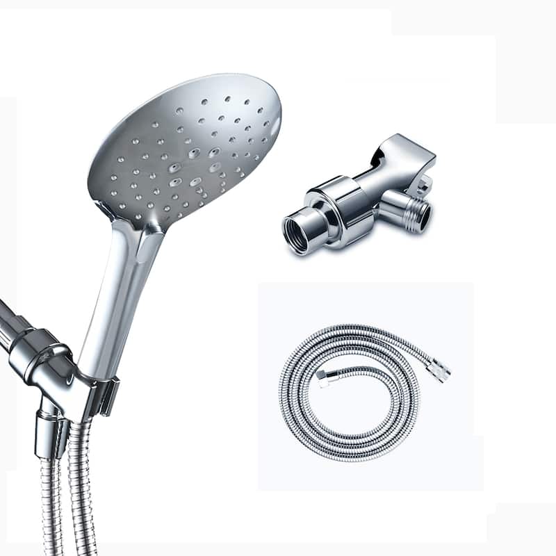 High Pressure Handheld Shower Head with Hose Chrome - 5.04" - 5.04" - Chorme