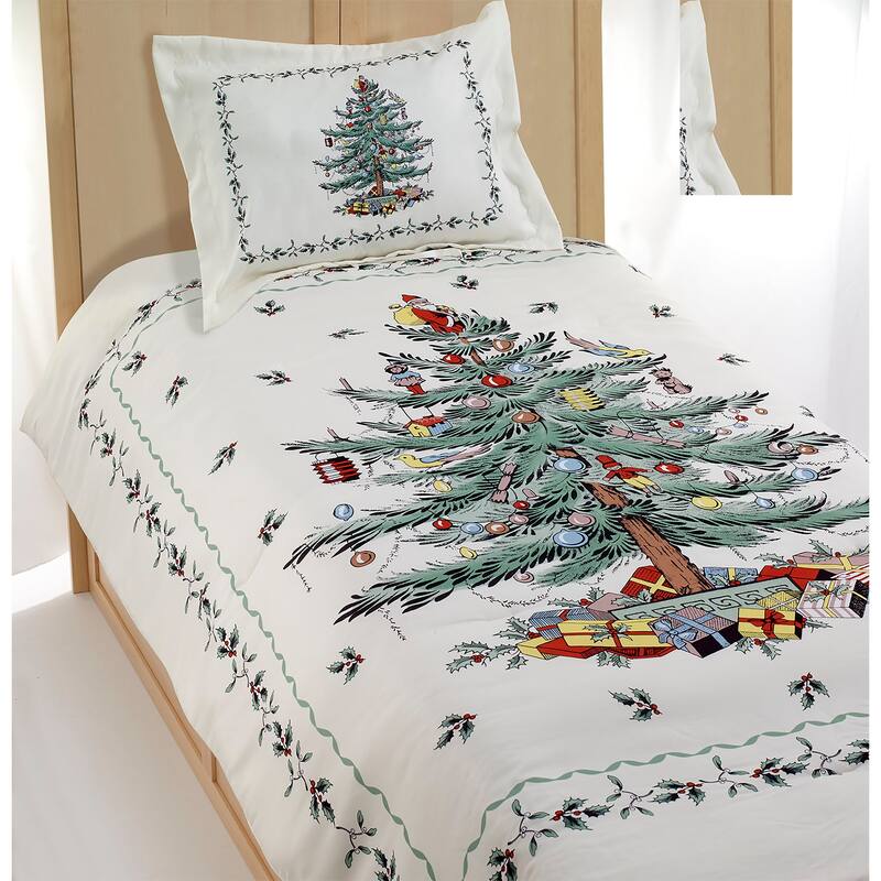 Spode Christmas Tree® Twin Comforter Set Multicolor On Sale Bed