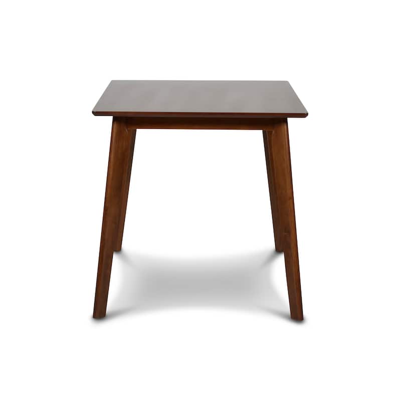 Bev 47 Inch Modern Dining Table, Sleek Rubberwood Frame, Dark Walnut Brown